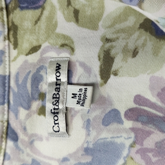 CROFT & Barrow Floral Print Denim Jacket Size M, w/Stretch, excellent conditio - Picture 10 of 12